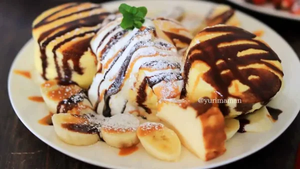 今治市cafe viboの完熟バナナのパンケーキ