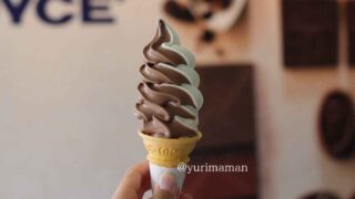 宇和島きさいや広場で食べたロイズのソフトクリーム