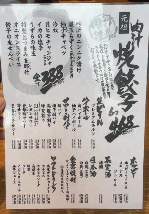 肉汁餃子のダンダダン松山メニュー2