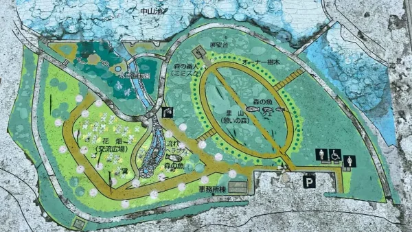 中山池自然公園のひまわり畑（宇和島市）エリアマップ