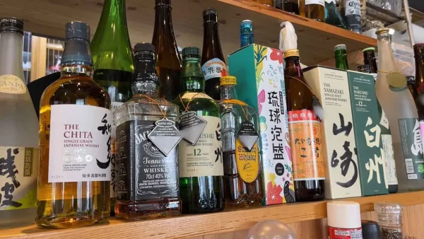 別邸わははの店内にあるキープボトル