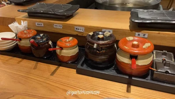 天ぷら ご天のご飯のお供は食べ放題（明太子など）2