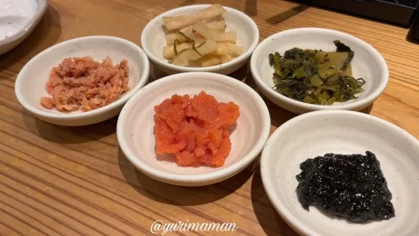 天ぷら ご天のご飯のお供は食べ放題（明太子など）1
