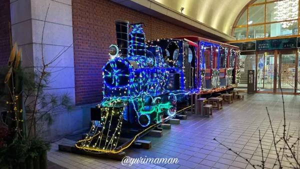 マイントピア別子イルミネーション名物、鉱山観光列車の光のオブジェ1 - ゆりママんブログ マイントピア別子イルミネーション名物、鉱山観光列車の光のオブジェ1