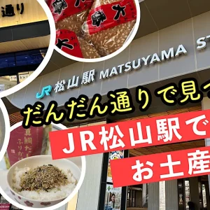 だんだん通りで買えるJR松山駅のお土産をまとめたサムネイル画像