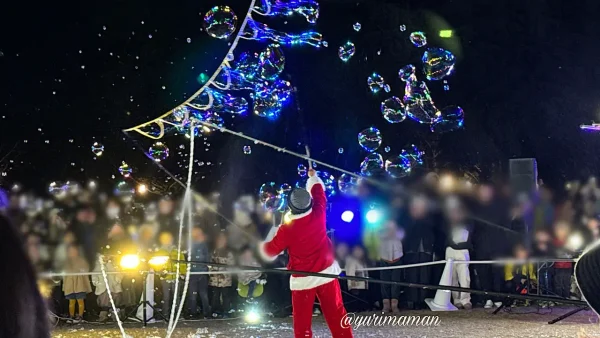 クリスマスナイト2024_松山市城山公園_ナイトバブルの様子-2