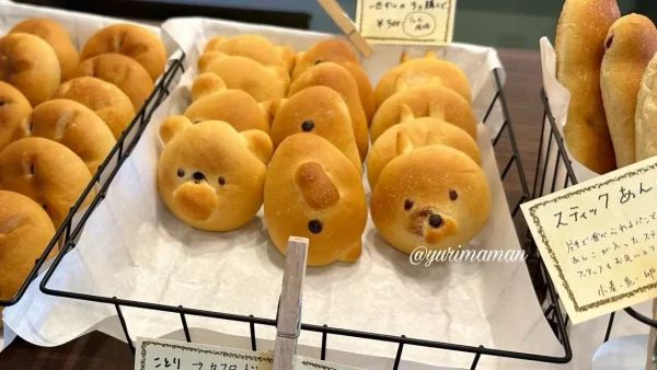 木陰のパンカフェ せせらぎの動物モチーフのパンが可愛い