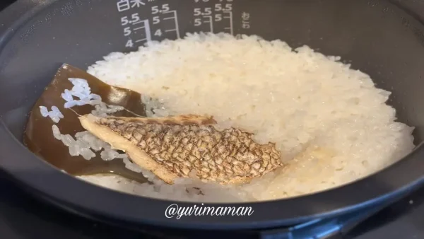 MEDETAIME（メデタイム）鯛めしキットでご飯を炊く