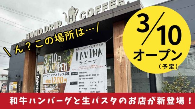 松山市『LAVINA（ラビーナ）』3月10日オープン予定_サムネイル画像