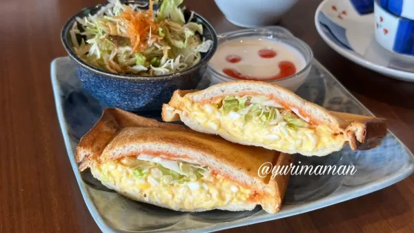 松前町カフェ「ジャカランダコーヒー」ホットタマゴサンドモーニング