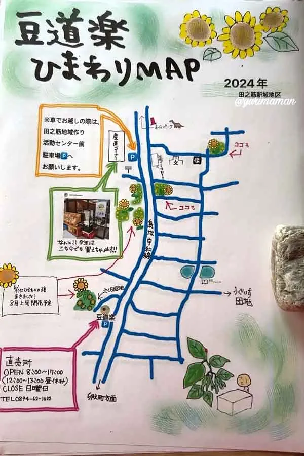 西予市田之筋地区のひまわり畑マップ - ゆりママんブログ 西予市田之筋地区のひまわり畑マップ