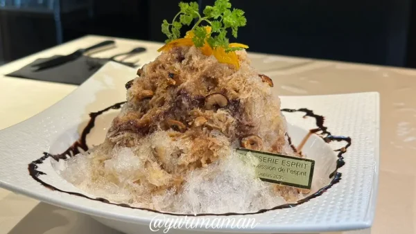 エスプリのかき氷（ヘーゼルナッツとプラリネとスフレグラッセショコラ）1