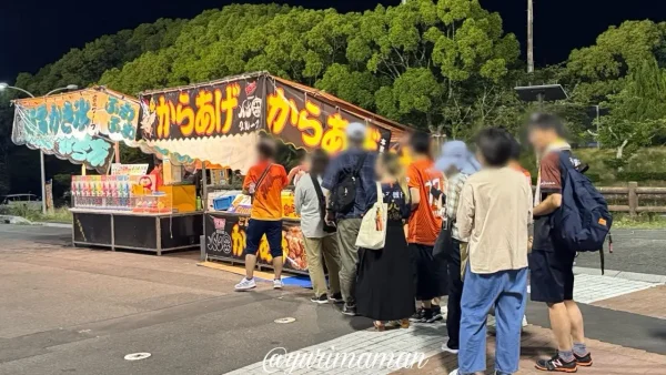スタジアムグルメで人気の「八七金」の唐揚げ。こってり濃いめの味付けでお土産にもおすすめ1