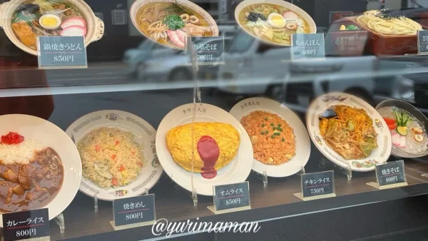 多賀屋食堂 菊本支店のメニュー（レプリカが飾れていておいしそう）2