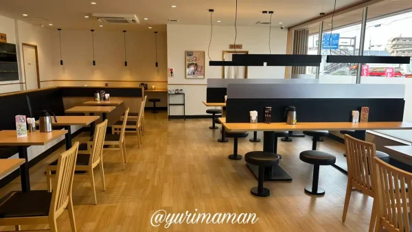 ゆで太郎松山北吉田店の内観（空港近く）