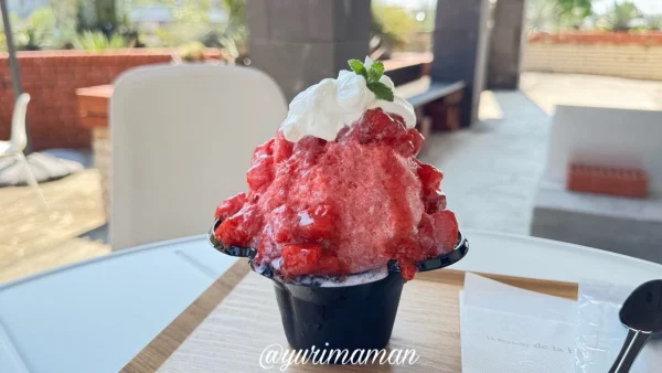 ラブランシュ ドラエのかき氷（いちごみるく）が果肉がゴロゴロ1
