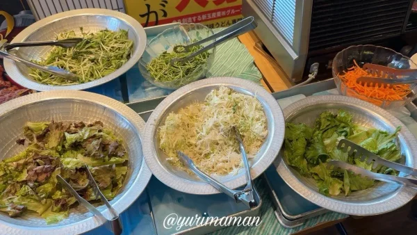 松山市にちょう福音寺店限定のサラダバー 食べ放題で楽しめる新鮮野菜