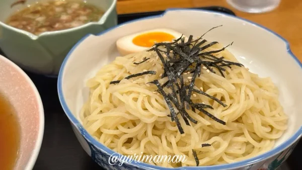 錦楽源の天津飯とつけ麺セット。甘酢あんたっぷりの天津飯と中華風つけ麺4