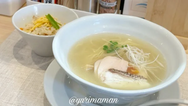 鯛出汁ラーメンとミニ鯛めしのセット（らぁめんTaikou・今治）1