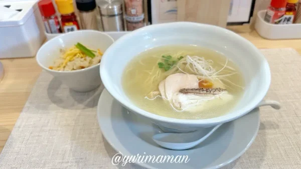 鯛出汁ラーメンとミニ鯛めしのセット（らぁめんTaikou・今治）2