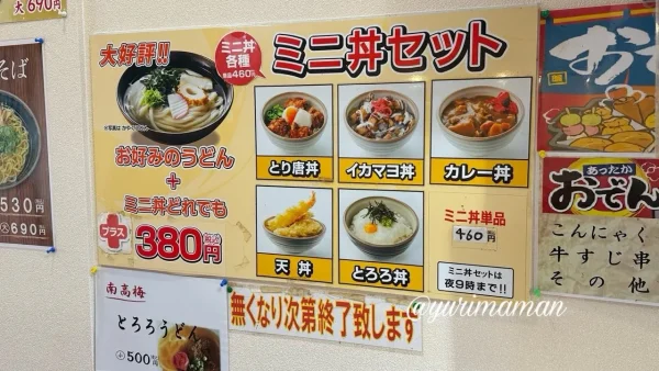 がんば亭川之江店のミニ丼セット