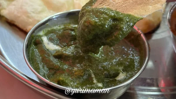 バターチキンカレーとホウレンソウチキンカレーのダブルカレーセット（ナン付き）4
