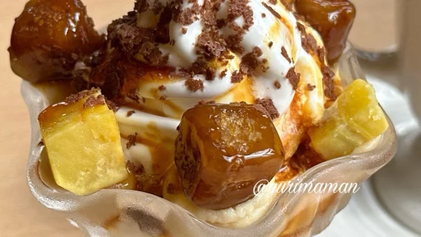 びっくりドンキー衣山店（松山市）の秋限定お芋パフェを実食3