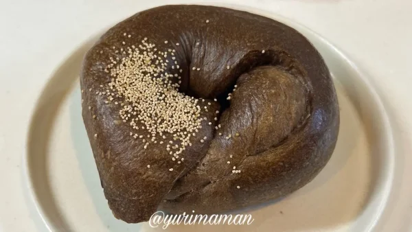CHERRY BAGELのほうじ茶和栗あんクリームチーズ1 - ゆりママんブログ CHERRY BAGELのほうじ茶和栗あんクリームチーズ1