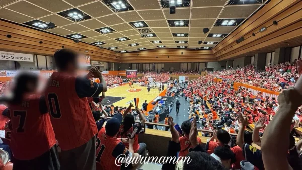 愛媛オレンジバイキングス試合中のコートの様子