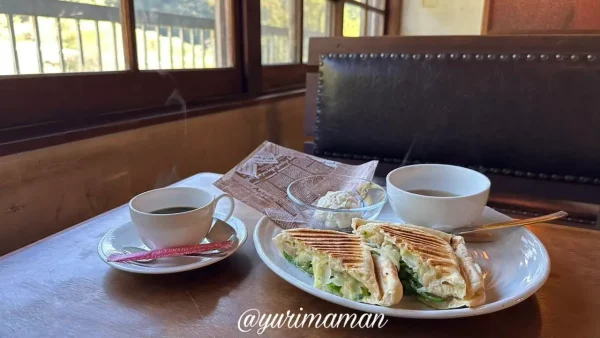 照焼チキンと白インゲン豆のホットサンドセット。スープとポテトサラダ付きのランチプレート2 - ゆりママんブログ 照焼チキンと白インゲン豆のホットサンドセット。スープとポテトサラダ付きのランチプレート2