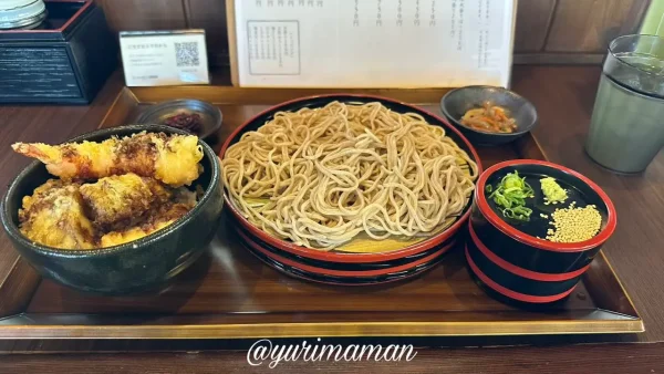 蕎麦一（いち）の海老天丼セットランチ｜松前町1