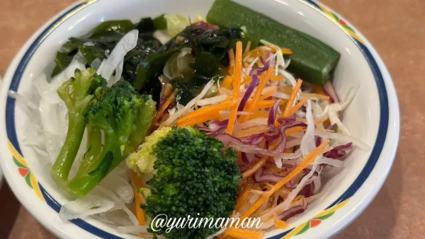 ステーキガストのサラダバーで取った野菜サラダの盛り付け - ゆりママんブログ ステーキガストのサラダバーで取った野菜サラダの盛り付け