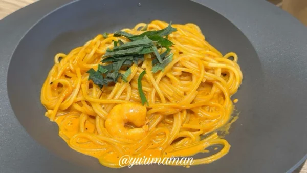 ドトール今治店の海老トマトクリームパスタ2