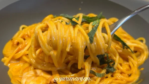 ドトール今治店の海老トマトクリームパスタ3