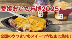 愛媛おいも万博2025会場とスイーツの様子（松山市・城山公園管理広場）サムネイル画像