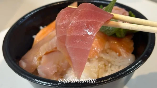 はま寿司の580円まぐろサーモン丼（テイクアウト限定海鮮丼）2