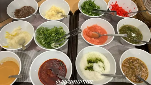 しゃぶ菜エミフルの食べ放題の薬味 - ゆりママんブログ しゃぶ菜エミフルの食べ放題の薬味