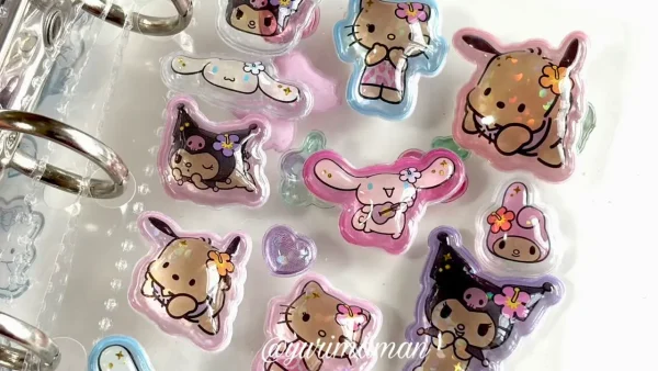 サンリオのボンボンドロップシール。ハローキティやマイメロディ、クロミのぷっくり立体デザイン