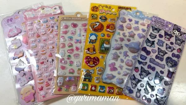 松山・道後商店街の絣屋で購入した立体タイプのボンボンドロップシール2