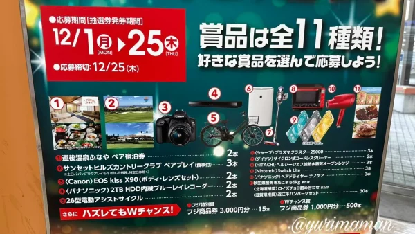 フジグラン松山 2025歳末大抽選会の商品について