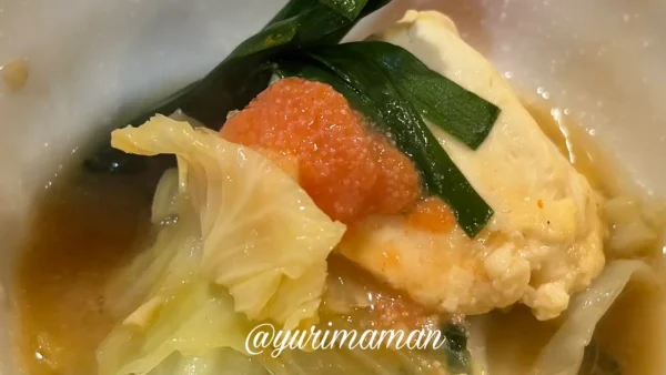 ガストのもつ鍋にやまやの明太子をトッピングした様子2 - ゆりママんブログ ガストのもつ鍋にやまやの明太子をトッピングした様子2