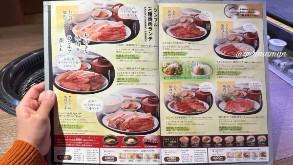 じゃんじゃかエミフルの焼肉ランチメニュー一覧｜カルビやハラミのセット1