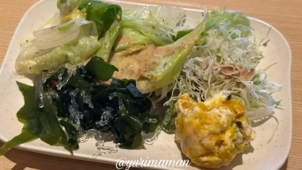 串家物語エミフルMASAKI店のサラダバーで取ったプレート