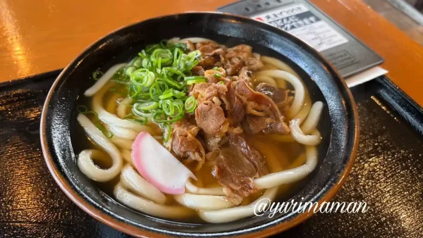 天までとどけで注文した肉うどん（もちもちの讃岐うどんと甘めのつゆ）1