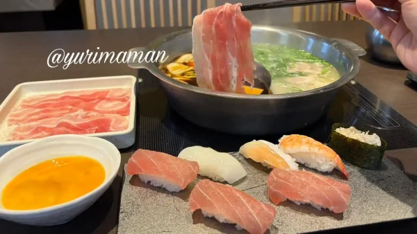 ゆず庵のしゃぶしゃぶ食べ放題ランチの全体