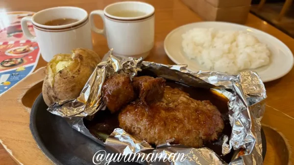 ココス平日ランチのハンバーグセット（ライス大盛り無料）