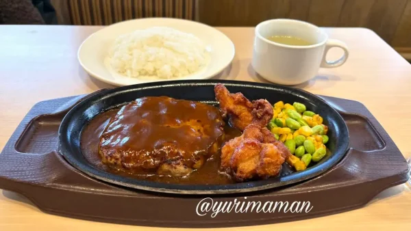 ガスト平日限定ランチのハンバーグと若鶏の唐揚げセット1 - ゆりママんブログ ガスト平日限定ランチのハンバーグと若鶏の唐揚げセット1