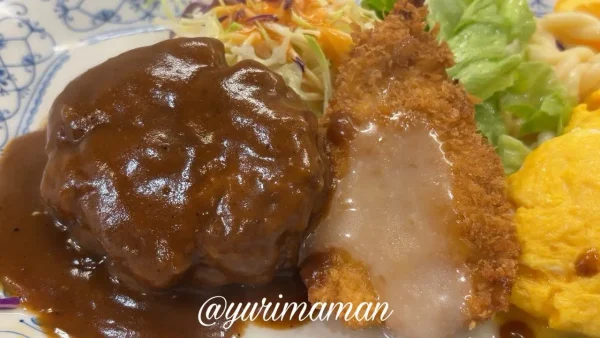 レストラン野咲 特製ランチ ハンバーグ エビフライ オムレツ2