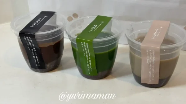 山田屋まんじゅうのプリン3種類のラインナップ