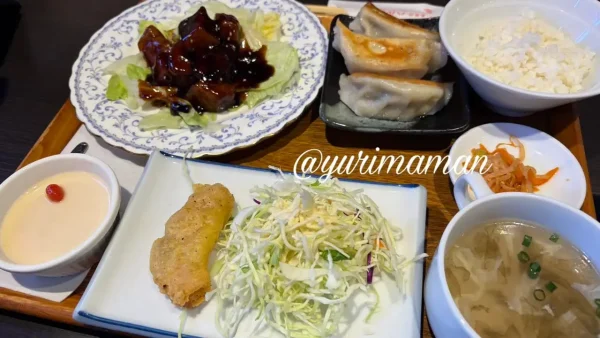 松山市久万ノ台ハルピンの酢豚セットランチ1